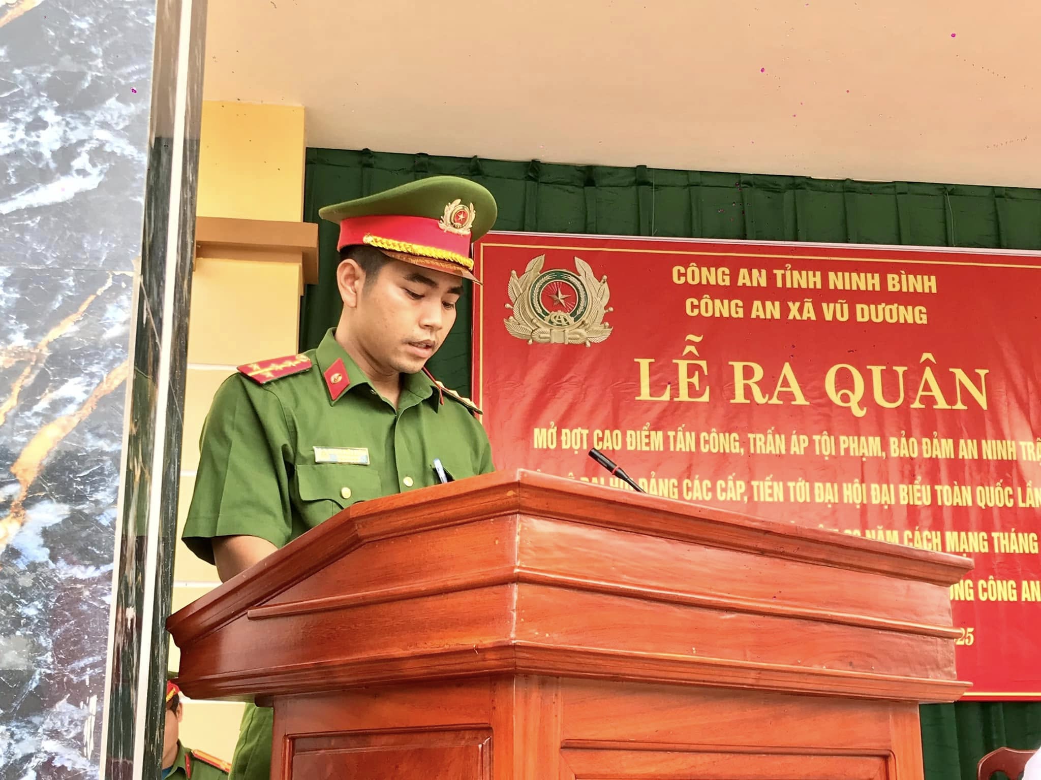Công an xã Vũ Dương tổ chức Lễ ra quân mở đợt cao điểm tấn công, trấn áp tội phạm, bảo đảm an ninh, trật tự 